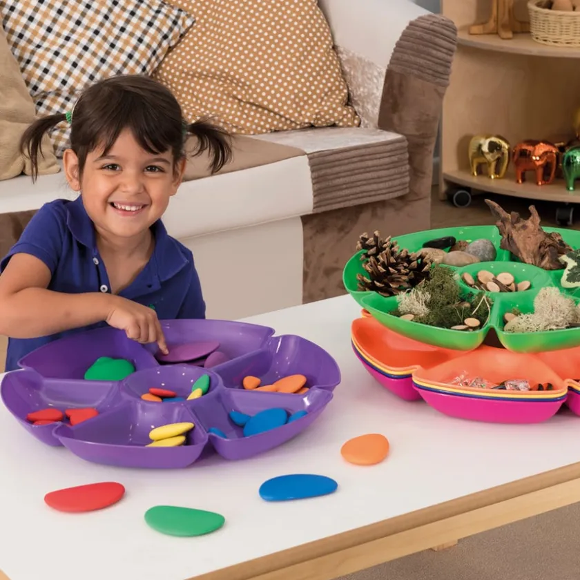 TTS Assorted Colours Flower Sorting and Paint Trays 6pk Online