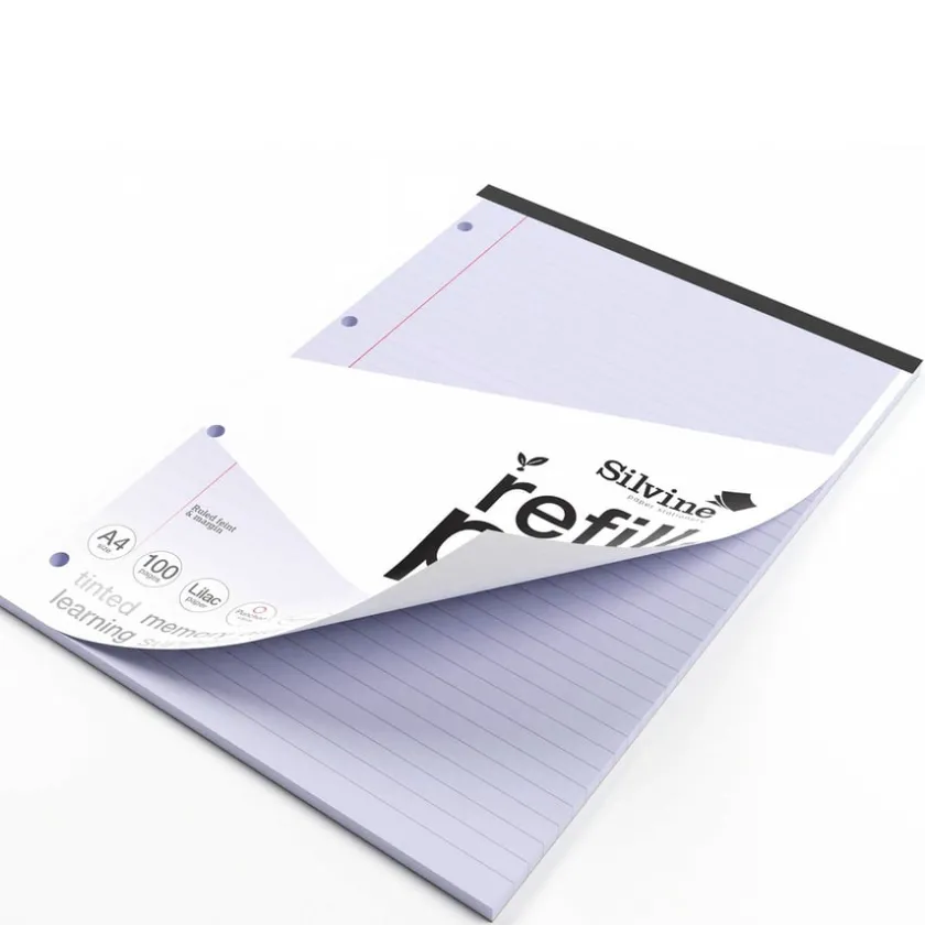 TTS A4 Tinted Refill Pads 8mm Ruled Margin Assorted 100pg 5pk Discount