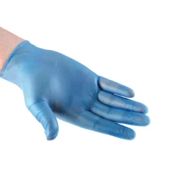 TTS Blue Vinyl Powdered Gloves 100pk Hot