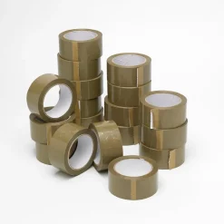 TTS Brown Parcel Tape Rolls 50mm x 66m 6pk Best