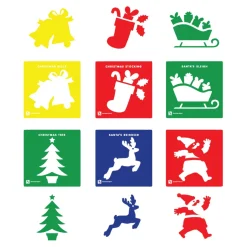 TTS Christmas Stencil Set Assorted 6pk New