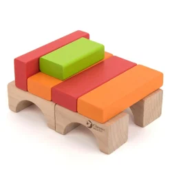 TTS Coloured Wooden Building Blocks 100pk Best