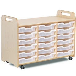 TTS 3 Column Tray Storage inc 18 Shallow Trays Translucent Trays Clearance