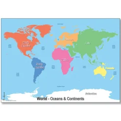 TTS Continents & Ocean Map of The World A1 Best