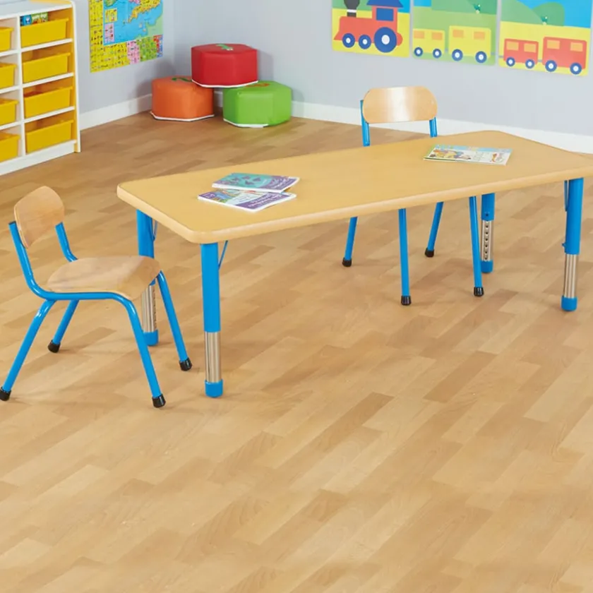 TTS Copenhagen Height Adjustable Rectangular 8 Seater Table
