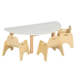 TTS Essentials White Semi Circle Table Hot