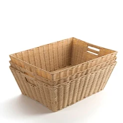 TTS Faux Plastic Wicker Baskets Deep H50 x W0 x L40mm Hot