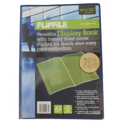 TTS Flipfile A3 Presentation Display Bk Blue 20 Pocket New