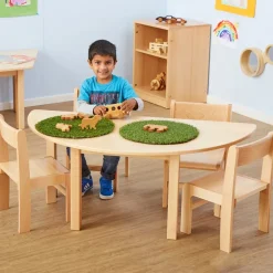 TTS Half Circular Solid Beech Table L120cm Hot