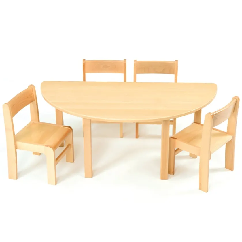 TTS Half Circular Solid Beech Table L120cm Hot
