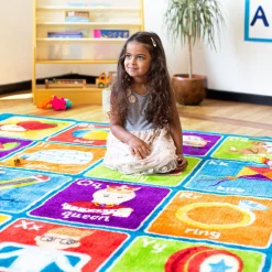 TTS Large Blue Alphabet Carpet Outlet