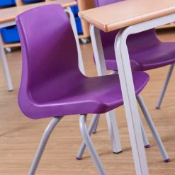 TTS Metalliform NP Chair Seat Ht 260mm Purple Speck'd Grey Frame Hot