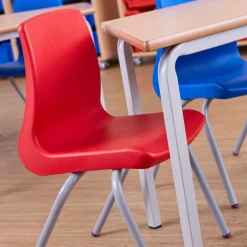 TTS Metalliform NP Chair Seat Ht 260mm Red Speck'd Grey Frame
