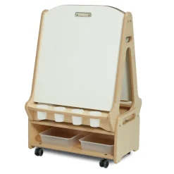 TTS Millhouse Double-Sided Whiteboard Easel W/ Storage Trolley Clearance