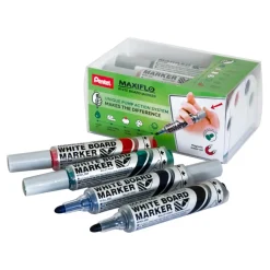 TTS Pentel Maxiflo Whiteboard Marker & Magnetic Eraser Set Med