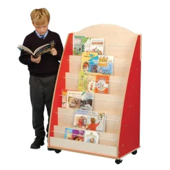 TTS Single Sided Mobile Bookcase Beech H1275 x W480 x L800mm Sale
