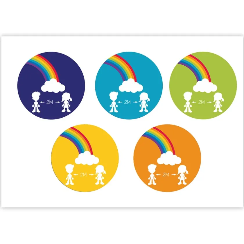 TTS Social Distancing Round Floor Stickers Discount
