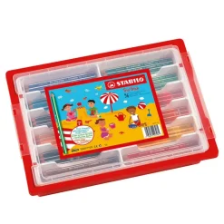 TTS STABILO Trio Thick Triangular Colouring Pencils 96pk Hot