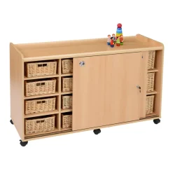 TTS Storage Unit W/ 8 Shallow 6 Deep Wicker Baskets Hot