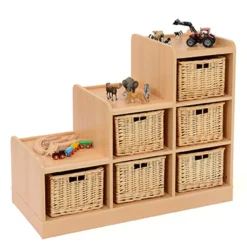TTS Tiered Storage Units With Wicker Baskets Discount