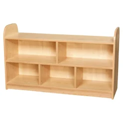 TTS 2 Tier Wide Storage Shelving with Back Maple H710mm New