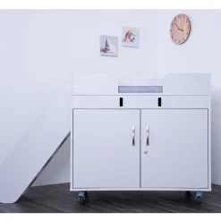 TTS Walk Up Changing Unit Pale Grey & Antibac Mat