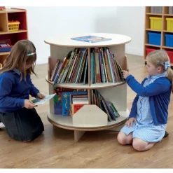 TTS Two Level Rotating Bookcase Centre D75 x H82cm Clearance