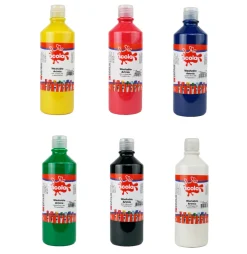 TTS Washable Ready Mixed Paint Assorted 600ml 6pk New
