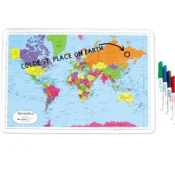 TTS Write & Wipe World Tabletop Map 0 x 445mm Sale