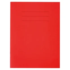 TTS 9''x7'' Exercise Book 8mm Ruled Margin Red 80pg pk Outlet